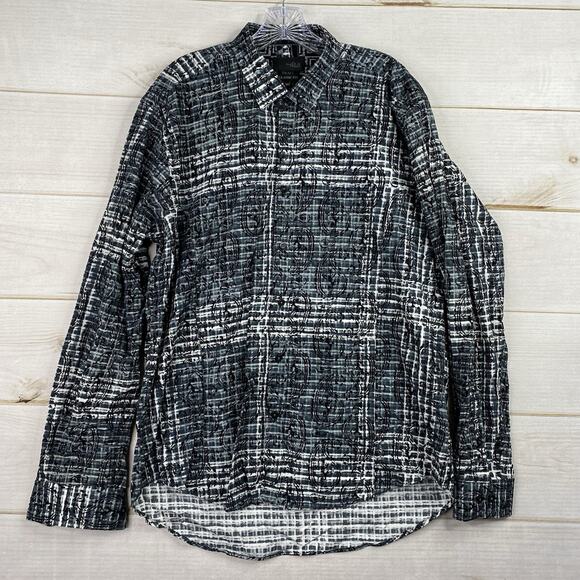 Eight X Premium Shirt Mens XL Black Geometric Paisley Button Down Artsy Classic - Picture 1 of 11